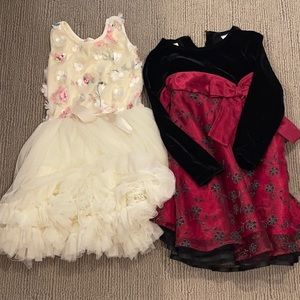 2 dresses size 4T no flaws one sleeveless with tule bottom....